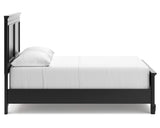 Cama de panel completo Lanolee, tocador y espejo