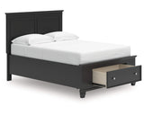Cama con almacenamiento de paneles completos Lanolee