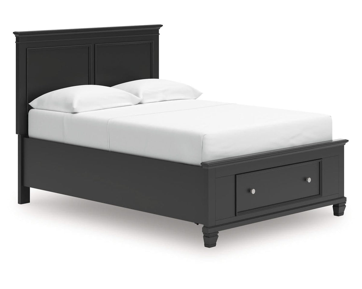 Cama con almacenamiento de paneles completos Lanolee