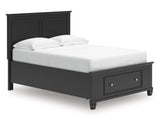 Cama con almacenamiento de paneles completos Lanolee