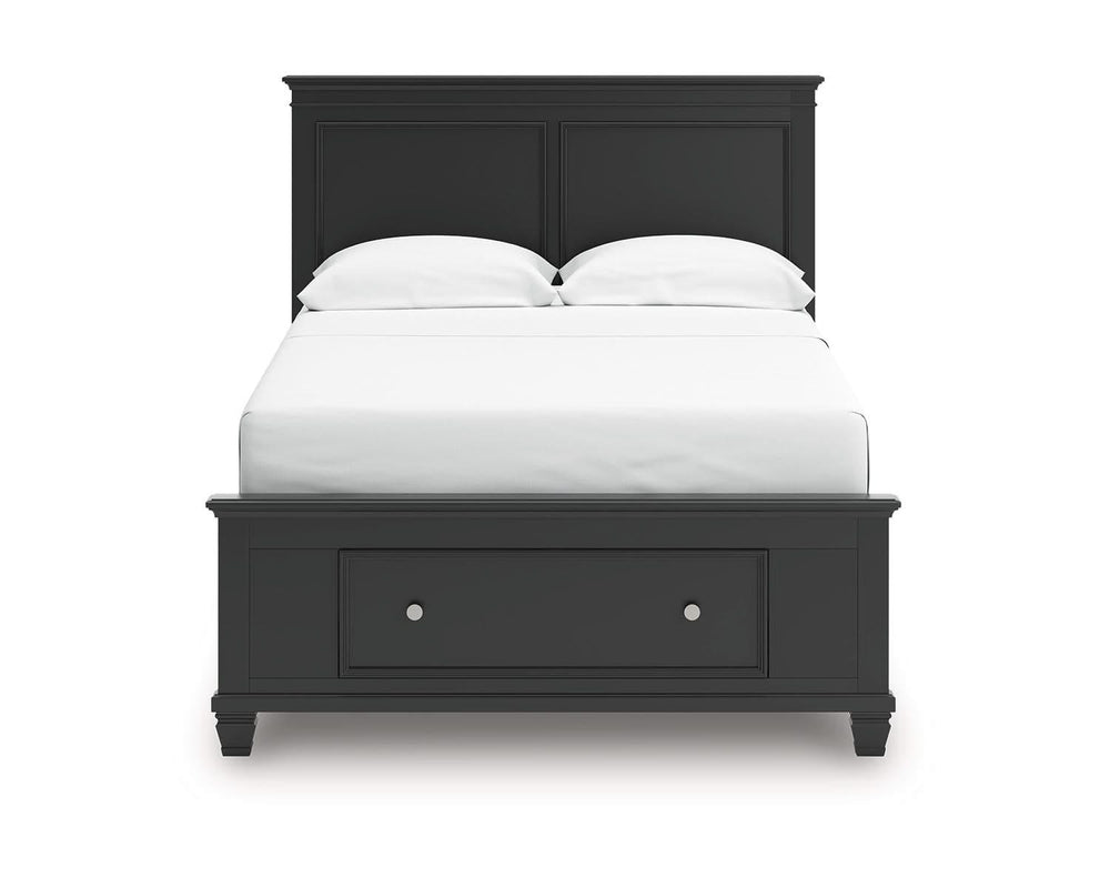 Cama con almacenamiento de paneles completos Lanolee