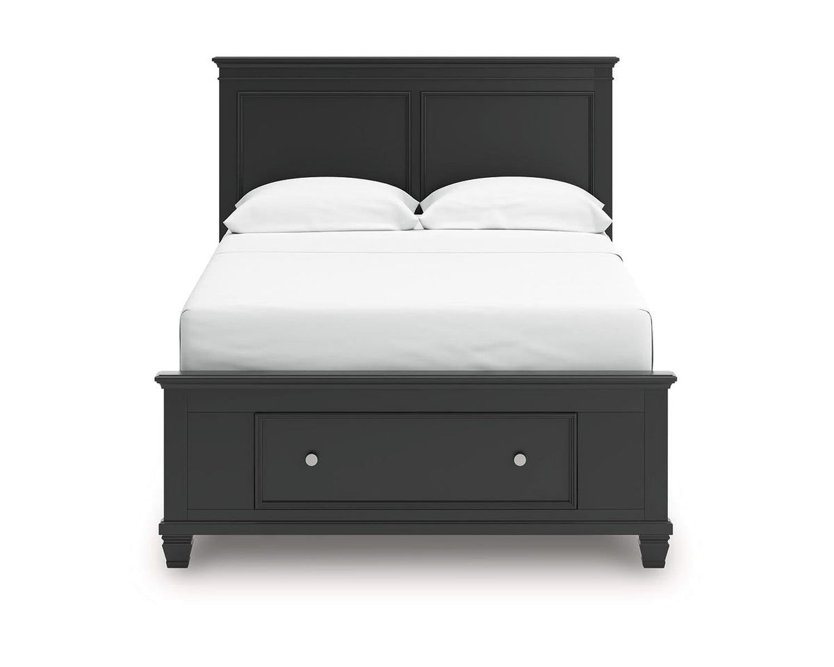Cama con almacenamiento de paneles completos Lanolee