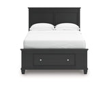 Cama con almacenamiento de paneles completos Lanolee