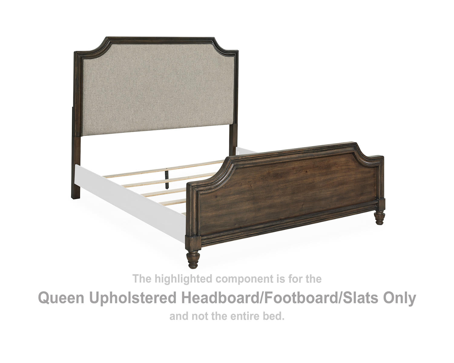 Veramond Queen Upholstered Headboard/Footboard/Slats