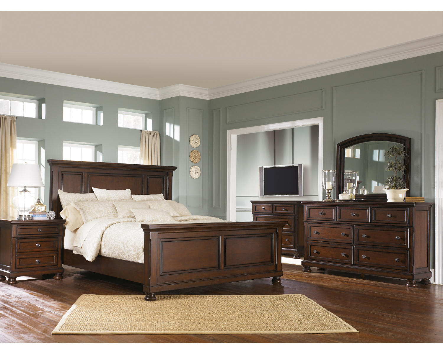 Porter King Panel Bed, Dresser and Mirror