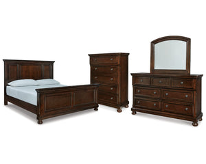 Porter California King Panel Bed, Dresser, Mirror and Chest