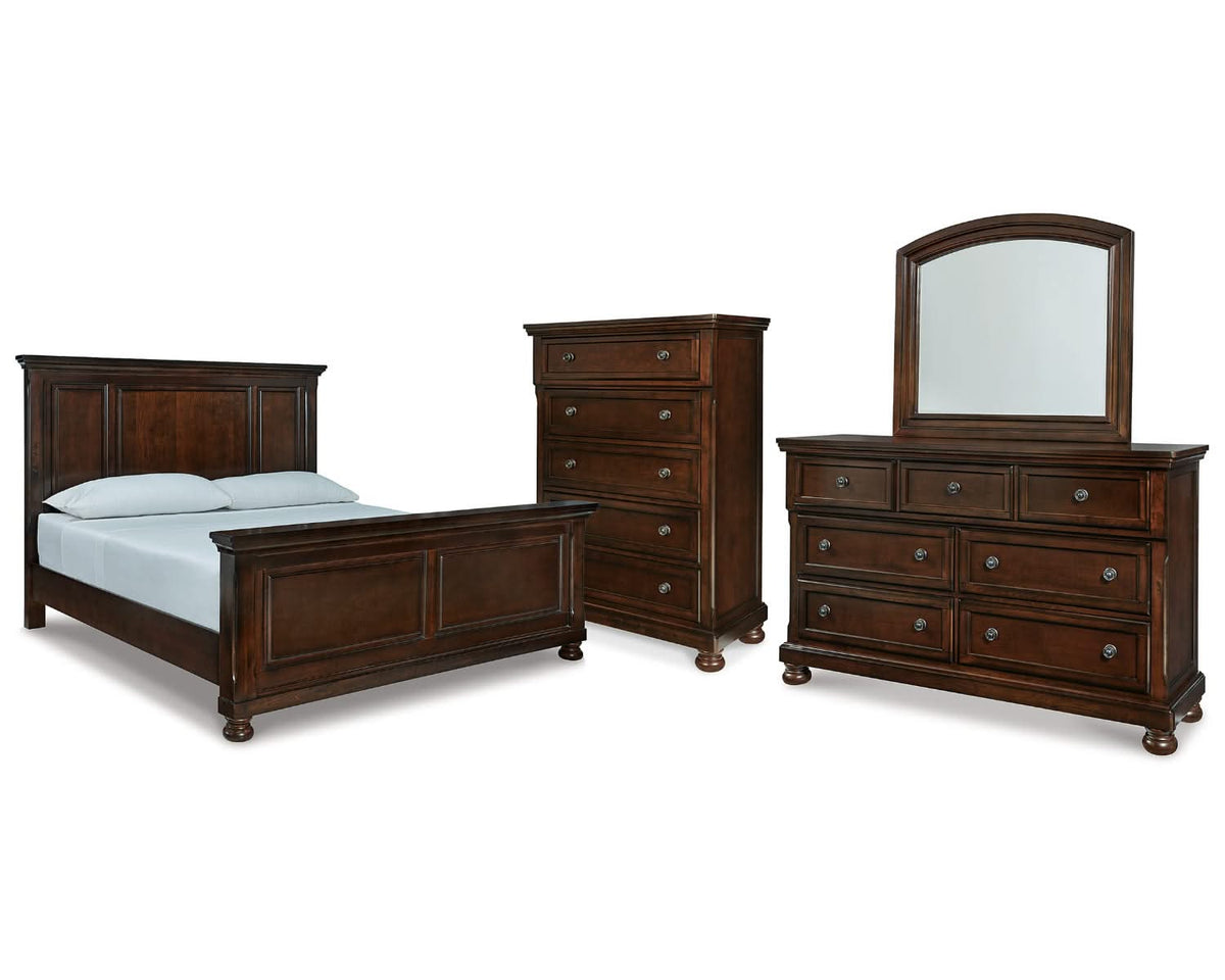 Porter California King Panel Bed, Dresser, Mirror and Chest
