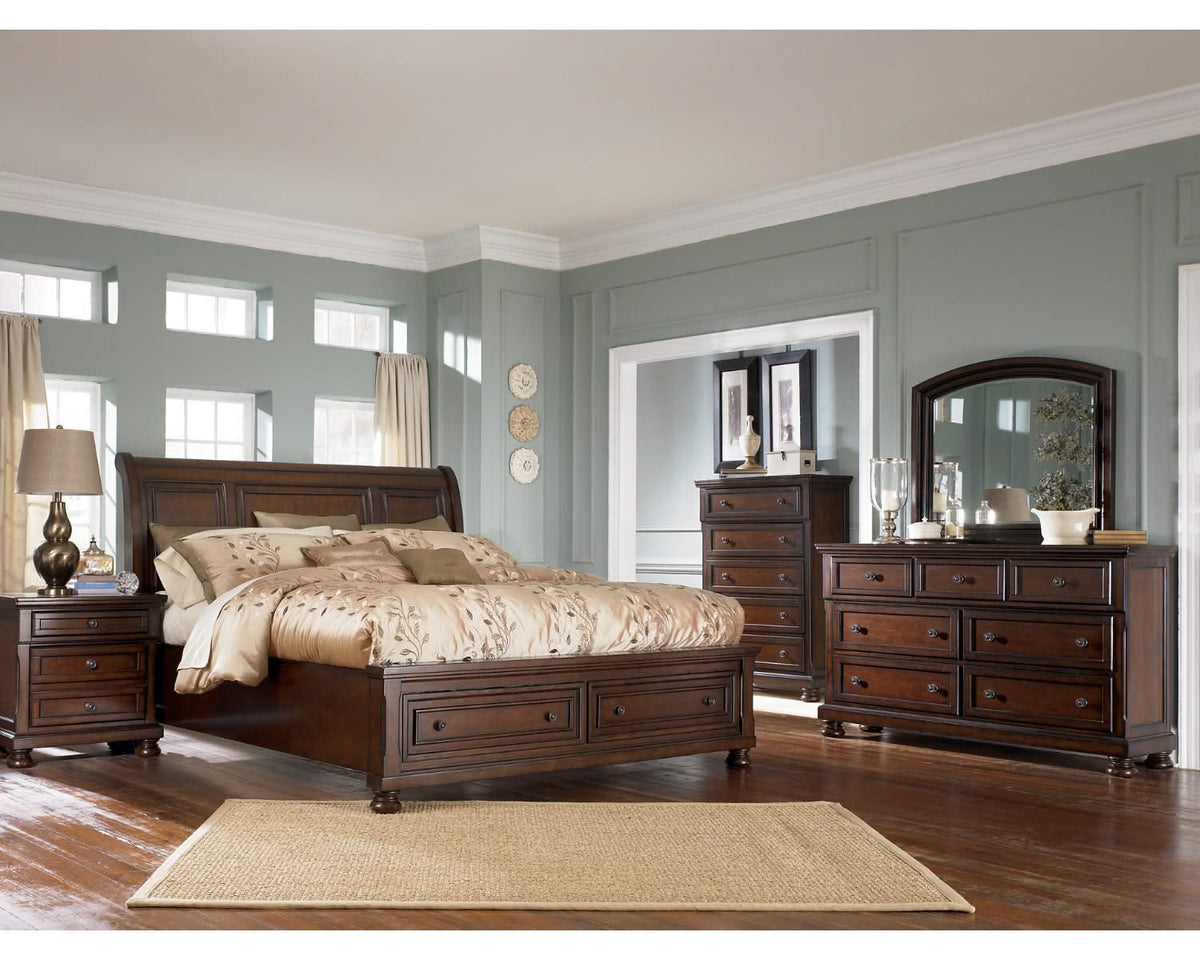 Cama tipo trineo con almacenamiento Porter King