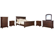 Porter Queen Panel Bed, Dresser, Mirror, Chest and 2 Nightstands
