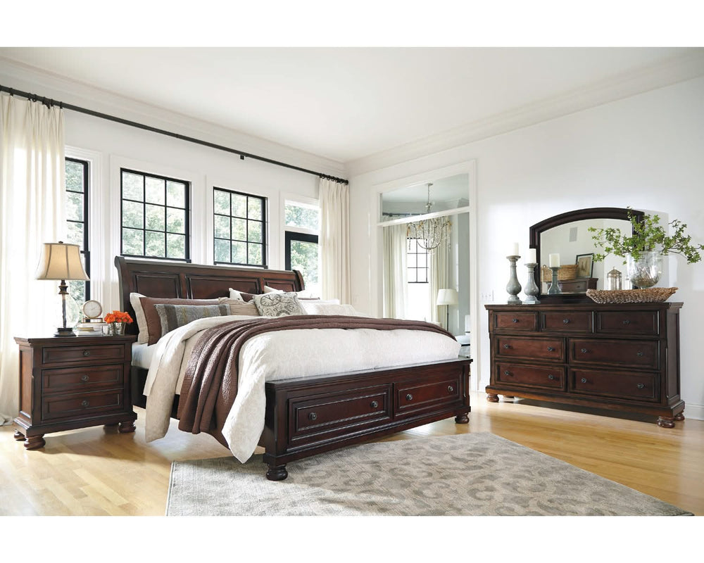 Porter California King Sleigh Bed, Dresser, Mirror and Nightstand