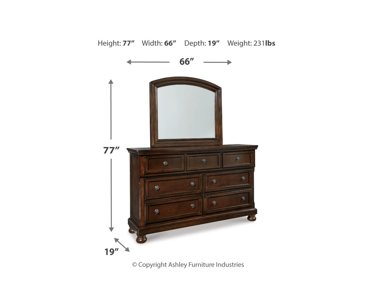 Porter California King Panel Bed, Dresser and Mirror