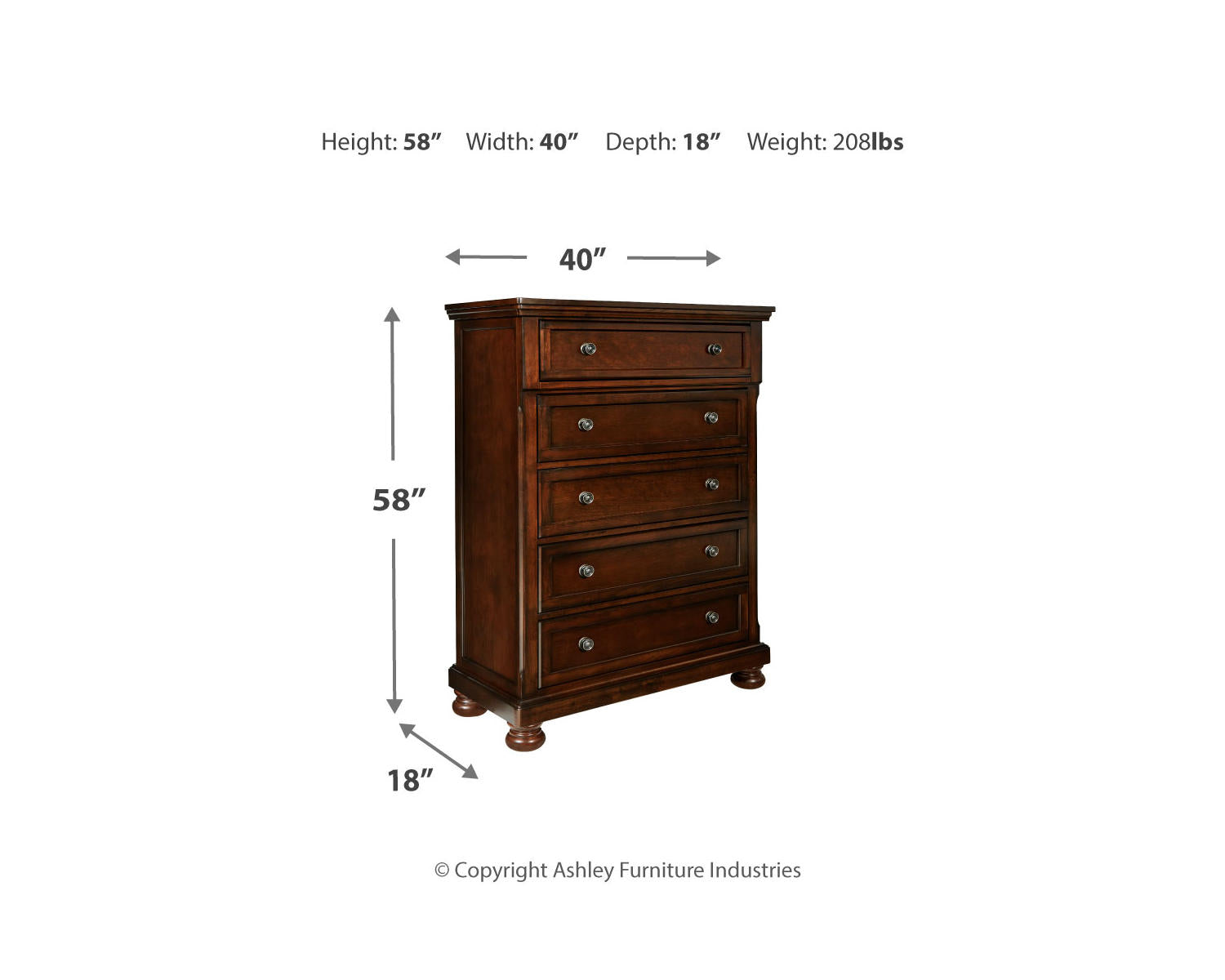 Porter Queen Sleigh Storage Bed, Dresser, Mirror, Chest, and 2 Nightstands
