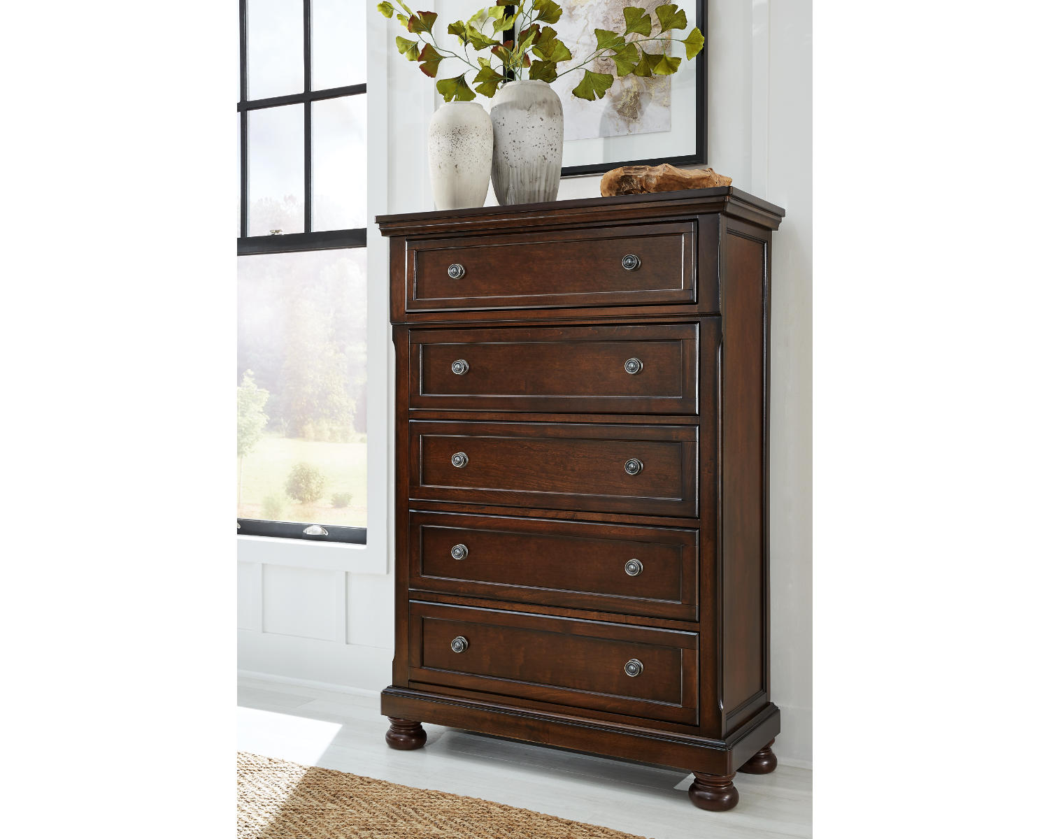 Porter California King Panel Bed, Dresser, Mirror and Chest