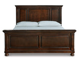 Cama Porter King con paneles, tocador, espejo, cómoda y mesita de noche