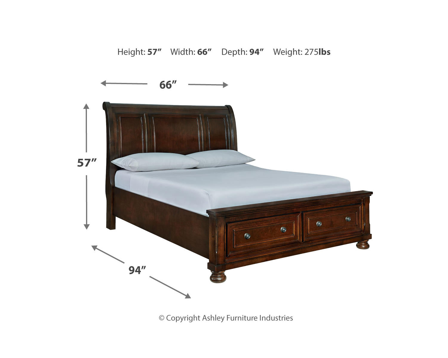 Porter Queen Sleigh Bed, Dresser, Mirror, Chest and Nightstand
