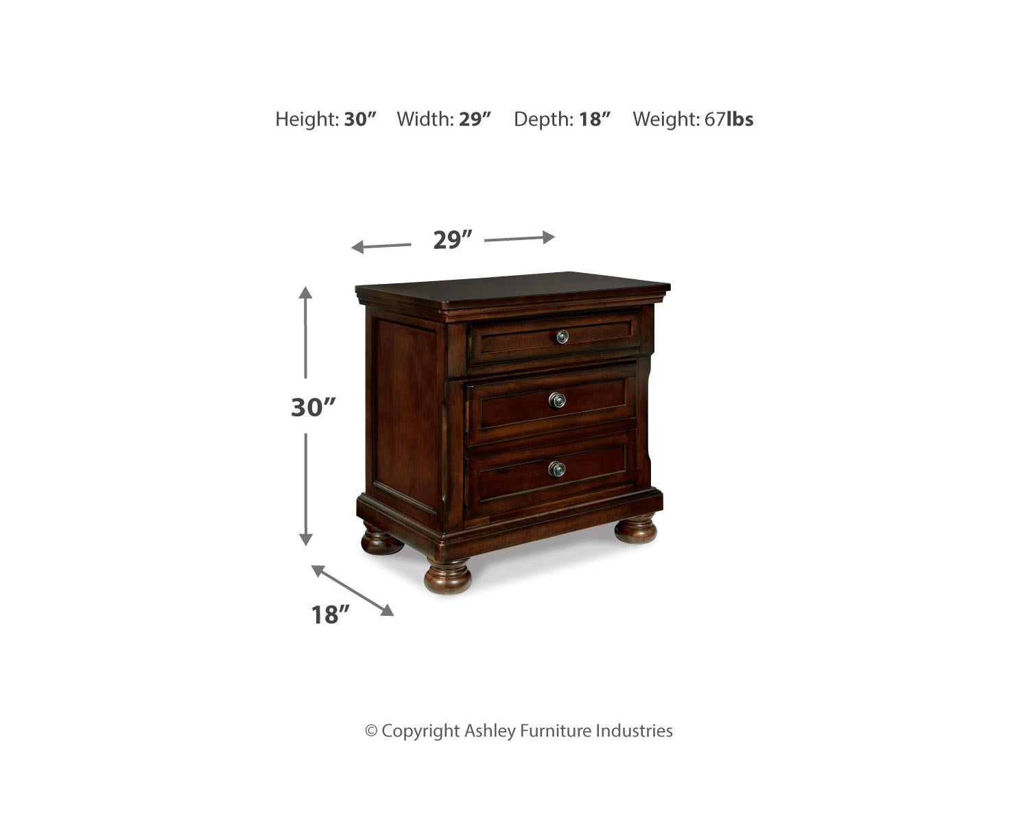 Porter Queen Sleigh Storage Bed, Dresser, Mirror and Nightstand