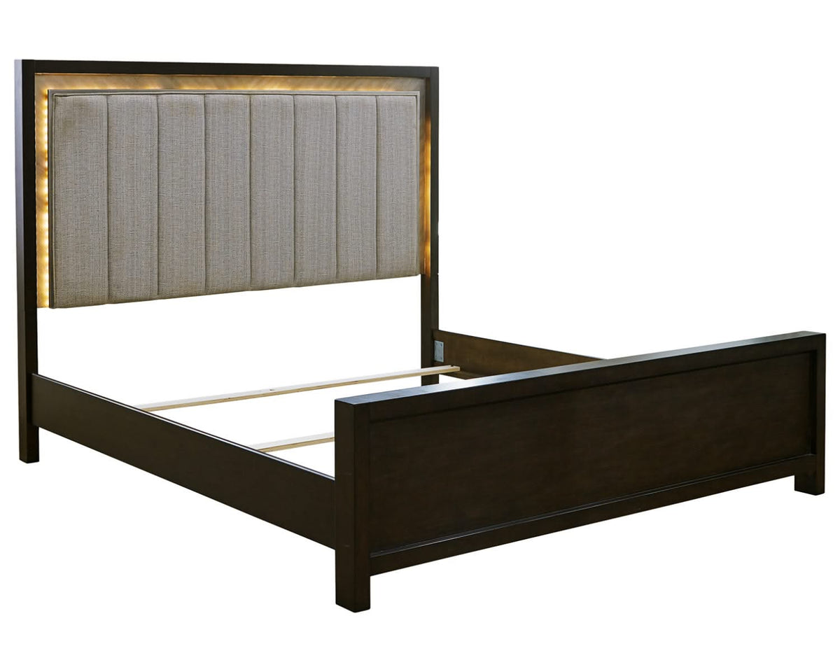 Cama tapizada Maretto California King con paneles
