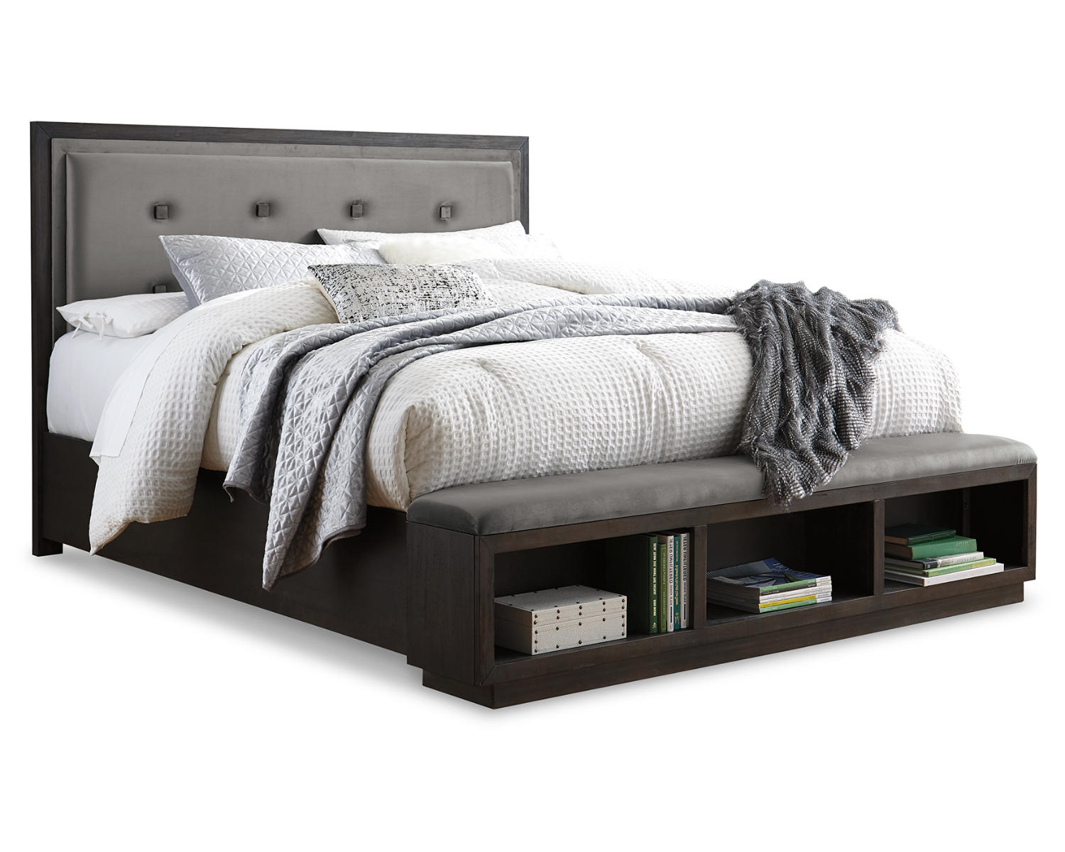 Hyndell Queen Upholstered Panel Bed with Storage