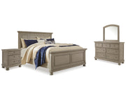 Lettner King Panel Bed, Dresser, Mirror and 2 Nightstands