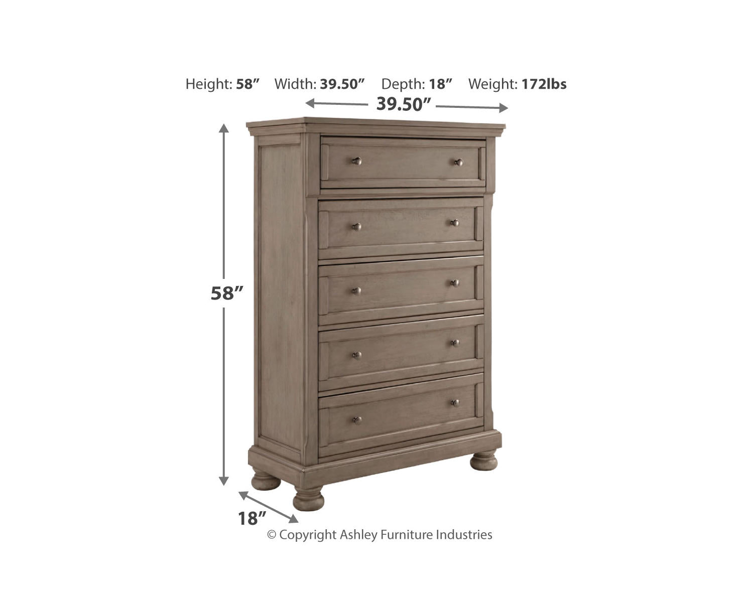 Lettner King Panel Bed, Dresser, Mirror, Chest and 2 Nightstands