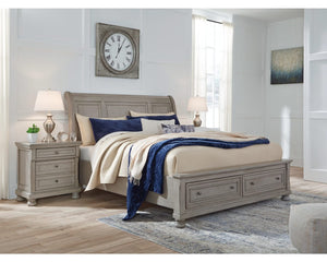 Lettner Queen Sleigh Bed with 2 Storage Drawers