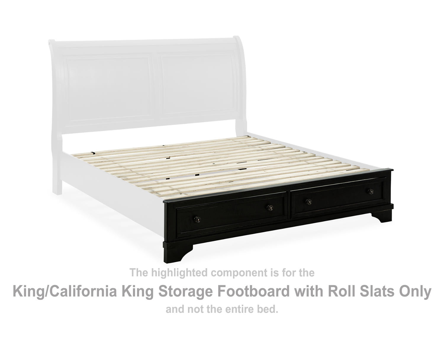 Chylanta King/California King Storage Footboard with Roll Slats
