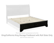 Chylanta King/California King Storage Footboard with Roll Slats