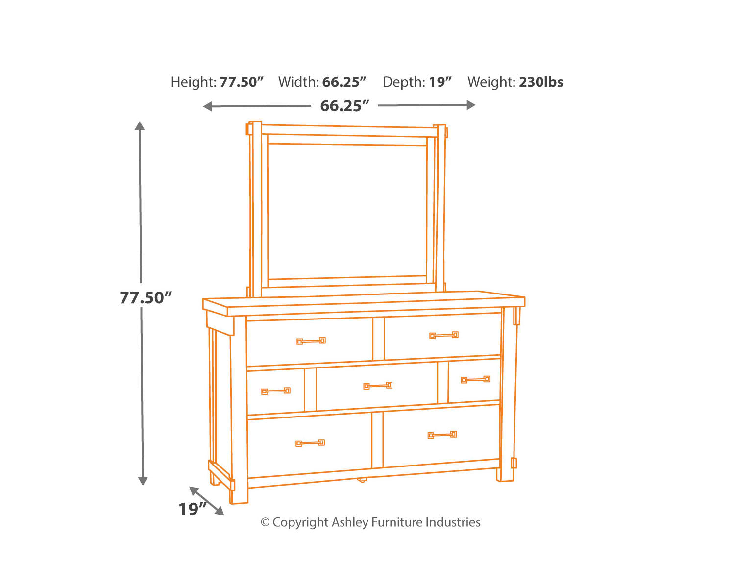 Brashland Dresser and Mirror