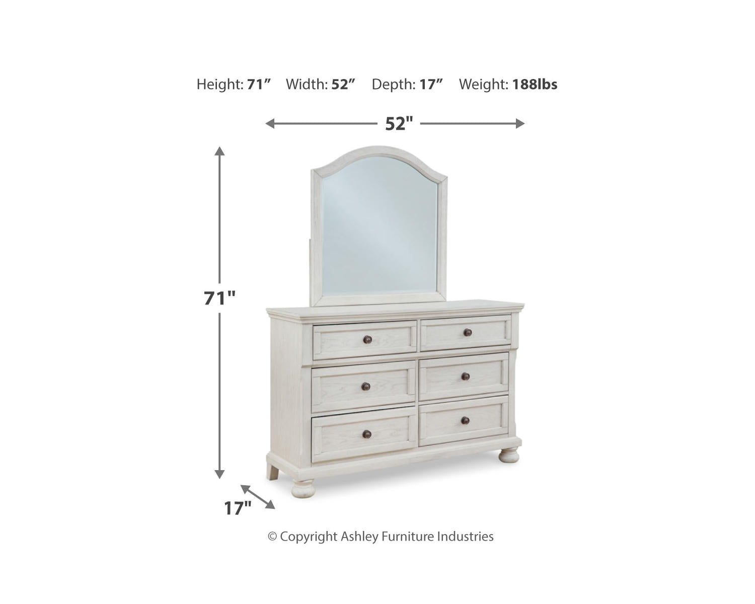 Robbinsdale Full Storage Sleigh Bed, Dresser, Mirror, Chest and Nightstand