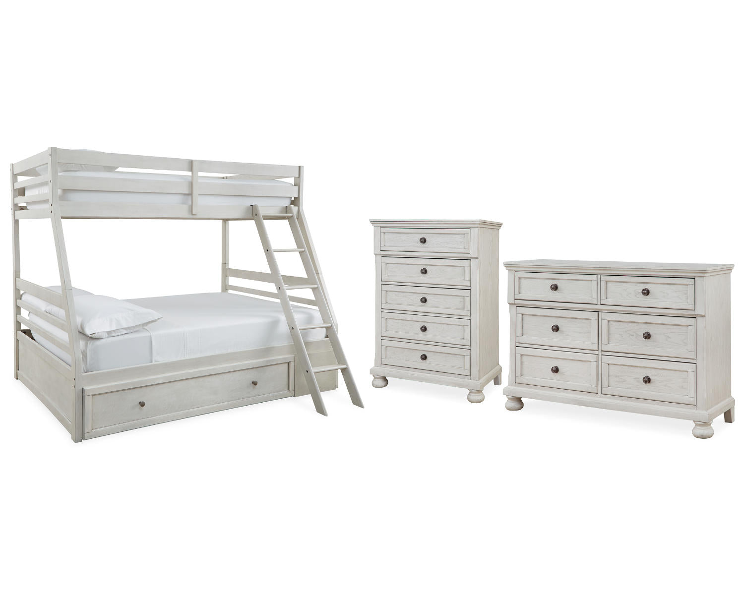 Robbinsdale Twin over Full Bunk Bed, Dresser and Chest