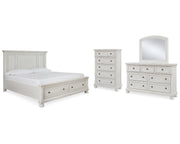 Robbinsdale Queen Panel Storage Bed, Dresser, Mirror and Chest