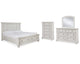 Cama Queen Robbinsdale con almacenamiento, tocador, espejo y cómoda