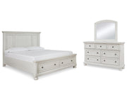 Robbinsdale Queen Panel Storage Bed, Dresser and Mirror