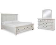Robbinsdale King Panel Storage Bed, Dresser and Mirror