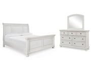 Robbinsdale King Sleigh Bed, Dresser and Mirror