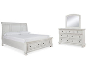 Robbinsdale King Sleigh Storage Bed, Dresser and Mirror