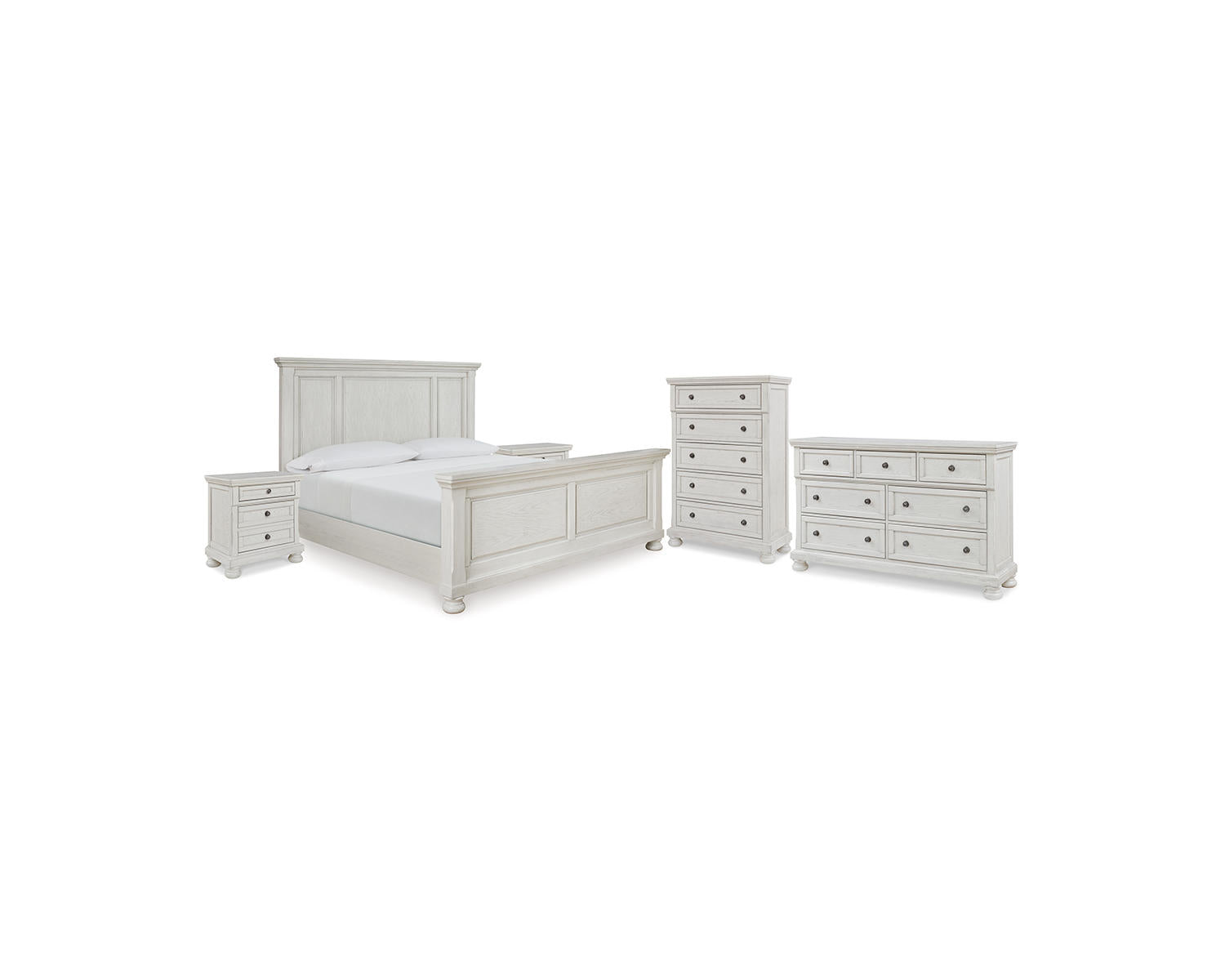 Robbinsdale Queen Panel Bed, Dresser, Chest and 2 Nightstands