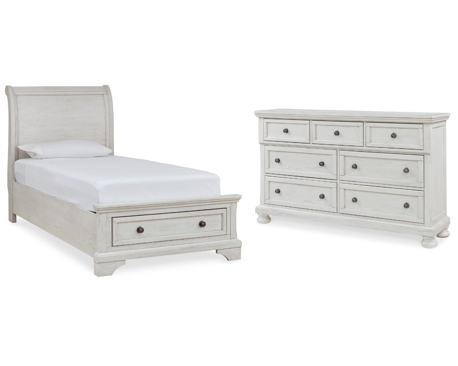 Robbinsdale Twin Sleigh Storage Bed and Dresser