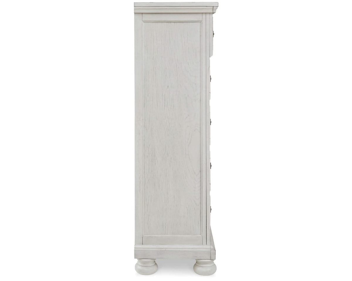 Cama Queen Robbinsdale con almacenamiento, tocador, espejo y cómoda