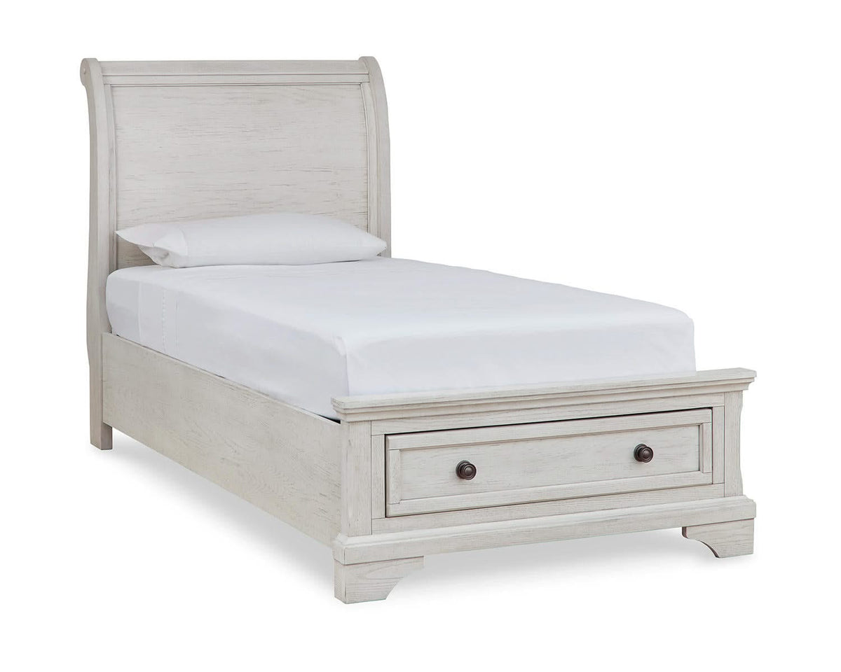 Cama doble Robbinsdale con almacenaje, tocador, espejo y mesita de noche
