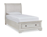 Cama doble Robbinsdale con almacenaje, tocador, espejo y mesita de noche