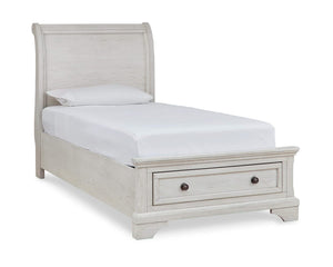 Cama doble Robbinsdale con almacenaje, tocador, espejo y mesita de noche