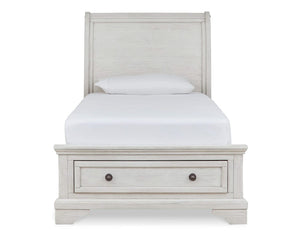 Cama doble Robbinsdale con almacenaje, tocador, espejo y mesita de noche