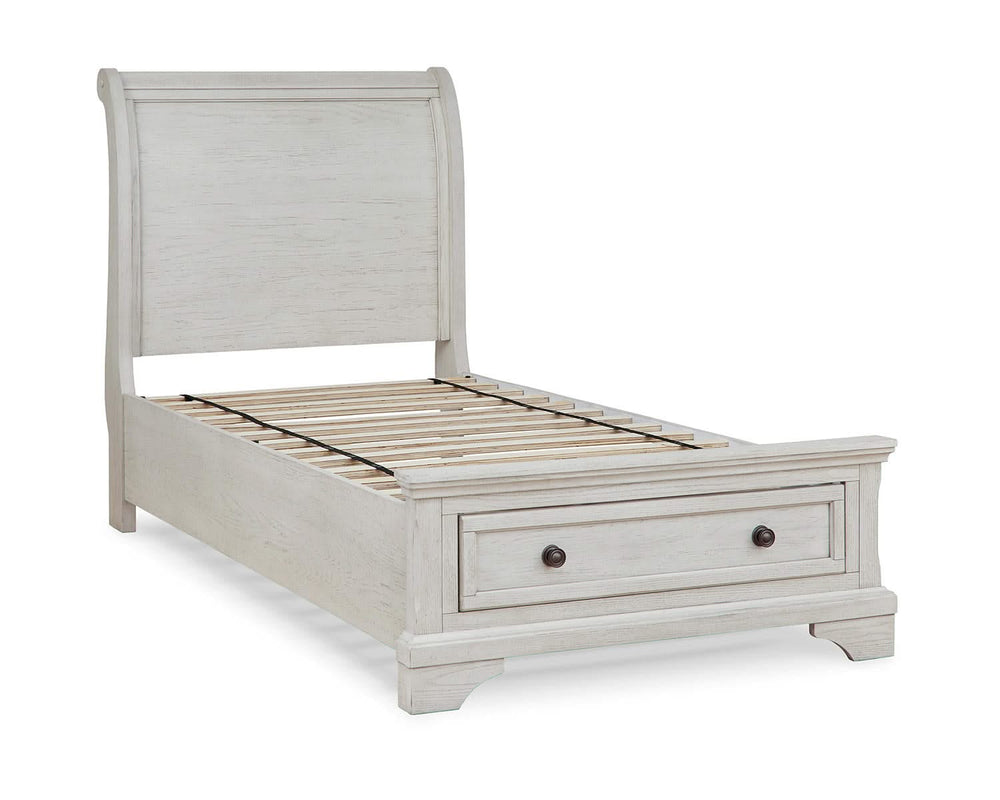 Cama doble Robbinsdale con almacenaje, tocador, espejo y mesita de noche