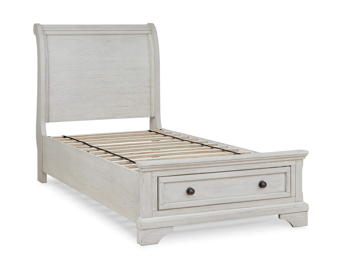 Cama doble Robbinsdale con almacenaje, tocador, espejo y mesita de noche