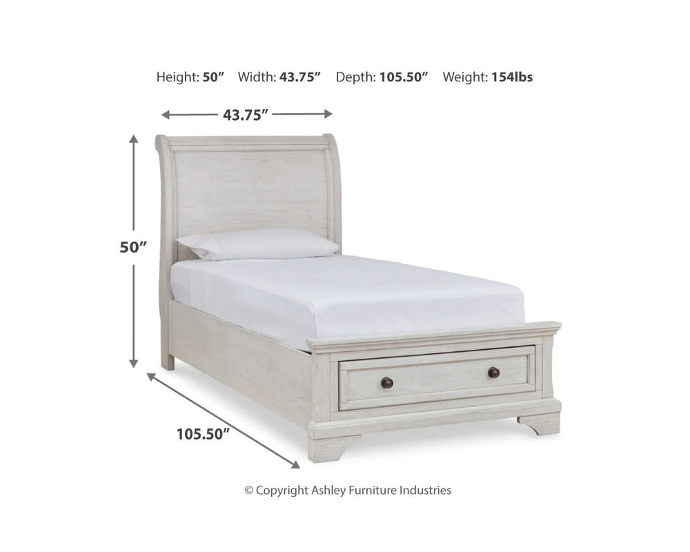 Cama y cómoda Robbinsdale Twin Sleigh con espacio de almacenamiento