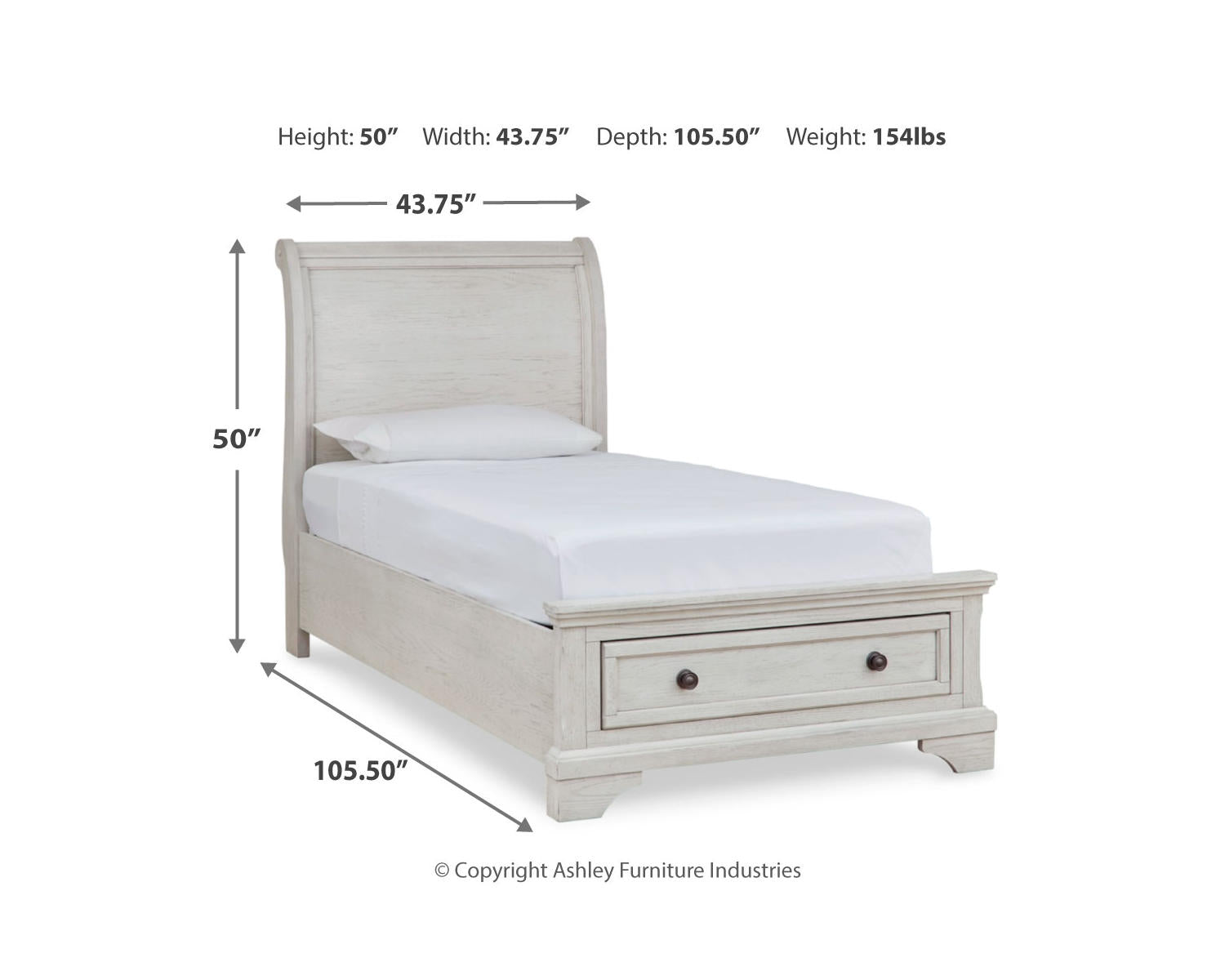 Robbinsdale Twin Sleigh Storage Bed and Dresser