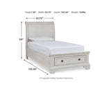Cama y cómoda Robbinsdale Twin Sleigh con espacio de almacenamiento