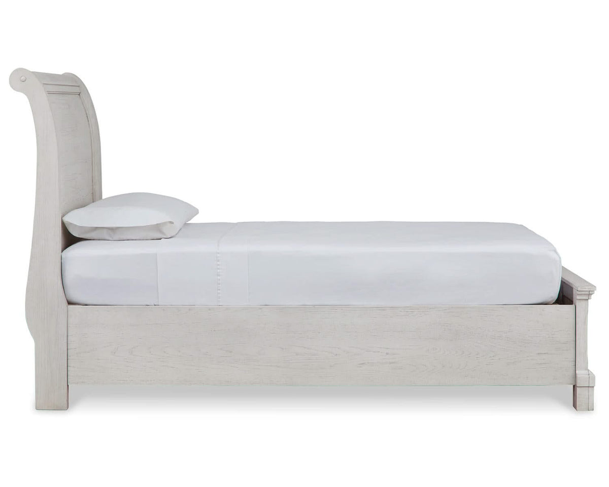 Cama doble Robbinsdale con almacenaje, tocador, espejo y mesita de noche