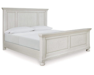 Cama Queen Robbinsdale con paneles, tocador y espejo